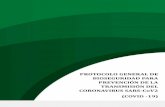 PROTOCOLO GENERAL DE BIOSEGURIDAD PARA PREVENCIÓN …€¦ · protocolo general de bioseguridad para la prevenciÓn de la transmisiÓn del coronavirus covid-19 fecha: junio 2020