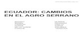 ECUADOR: CAMBIOS EN EL AGRO SERRANO · Los proyectos de abolición del huasipungo El proyecto de Arosemena La actitud de la Cámara de Agricultura de la Pri mera Zona Pág. 137 143