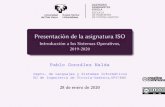 Presentación de la asignatura ISO 1920.pdf · En la Normativa sobre evaluaci´on especifica que se debe pedir la evaluacion final´ antes de la semana 9 de la asignatura. Solo si