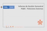 Informe de Gestión Semestral PQRS - Peticiones Externas … · Resultados Informe de Gestión PQRS - Peticiones Externas Para el Segundo Semestre de 2019, la Entidad recibió un