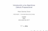Introduccion a los Algoritmos´ Calculo Proposicional´pedro/introalg/calculo_proposicional_2017.pdfCalculo Proposicional´ ... P. S´anchez Terraf (CIEM-FaMAF — UNC) C´alculo Proposicional