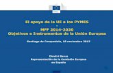 El apoyo de la UE a los PYMES MFF 2014-2020 Objetivos e Instrumentos de la Unión Europea · 2013-11-27 · Objetivos Estrategia Europa 2020 1. Empleo: empleo para el 75% de las personas
