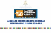 ALIANZA DE GOBIERNO ABIERTO HONDURAS RESULTADOS DEL … · EJES ESTRATÉGICOS DE LA AGA Implica esfuerzos por avanzar en ética pública, prevención y ataque a la corrupción, acceso