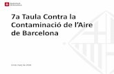 7a Taula Contra la ontaminaió de l’Aire de Barcelona · Al període 2016-2018 s’ha dupli at el número de vehiles elè tris i/o hírids i s’ha reduït un 40% la flota de vehicles