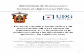 La Ley de Transparencia de Jalisco y su armonización con la Ley General de ...biblioteca.udgvirtual.udg.mx/jspui/bitstream/123456789... · 2018-08-24 · De esta forma, si partimos
