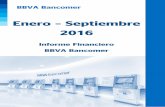 Enero – Septiembre 2016 - BBVA Bancomer Grupo Financiero · Informe Financiero Enero-Septiembre 2016 Análisis y Discusión de Resultados Actividad Cartera Vigente Se mantiene una