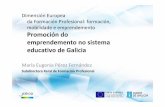 do emprendemento no sistema de Galicia · 2017-01-26 · Sen prexuízo do seu tratamento específico nalgunhas das materias (…) o emprendemento traballarase en todas as materias.