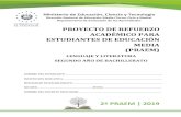PROYECTO DE REFUERZO - WordPress.com...PROYECTO DE REFUERZO ESTUDIANTES DE EDUCACIÓN MEDIA (PRAEM) LENGUAJE Y LITERATURA SEGUNDO AÑO DE BACHILLERATO ... Juan Preciado a petición