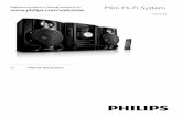 ES Manual del usuario - Philips...multimedia: Contenido de la caja Compruebe e identiﬁ que el contenido del paquete: • Unidad principal • 2 altavoces • Control remoto • Cable