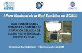 Scall | Captacion de lluvia - OBJETIVOS DE LA RED ......1. Habilitar Sistemas de Captación del Agua de Lluvia en todas las escuelas y comunidades rurales instalando bebederos con
