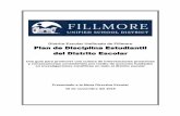 Distrito Escolar Unificado de Fillmore Plan de Disciplina ... · • Proactivos para abordar el manejo del comportamiento en el salón y los problemas disciplinarios, incluyendo la