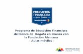 Programa de Educación Financiera del Banco de Bogotá en … · 2017-03-15 · 3. Identificación de ingresos, gastos y “gastos hormiga” En cada taller se otorga una cartilla