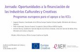 Jornada: Oportunidades a la financiación de las …...Auditorio del Ministerio de Cultura y Deporte 22 de octubre de 2019 Jornada: Oportunidades a la financiación de las Industrias