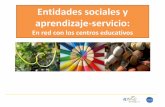 Entidades sociales y aprendizaje-servicio1. En la participación y compromiso de los jóvenes, aumentando el voluntariado. 2. En el conocimiento mutuo por parte de los agentes sociales,