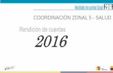 Rendición de cuentas 2016 - Gob · 2018-02-08 · Logros y avances OBRAS INAUGURADAS - 2016 Fuente: Gestión Zonal de Infraestructura Sanitaria. Elaboración: Dirección Zonal de