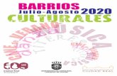 BARRIOS Julio-Agosto 2020 CULTURALES · Viernes 17 de julio Puerta de Toledo a las 22:00 h Jazz “Andrea de Blas Quartet” Andrea de Blas (Cantante), Antonio Calero (Bajo), Joaquín