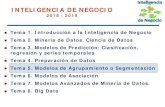 INTELIGENCIA DE NEGOCIO - UGR · INTELIGENCIA DE NEGOCIO 2018 - 2019 Tema 1. Introducción a la Inteligencia de Negocio Tema 2. Minería de Datos. Ciencia de Datos Tema 3. Modelos