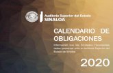 CALENDARIO DE OBLIGACIONES - Auditoría Superior del ... · Sinaloa; (Adic. según Decreto No. 789 del 26 de febrero de 2013 y publicado en el P.O. No. 048 del 19 de abril de 2013).