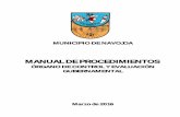 MANUAL DE PROCEDIMIENTOS - Navojoa€¦ · Control y Evaluación Gubernamental de la Administración Pública del Municipio. Subproceso: Administración del Patrimonio Municipal.