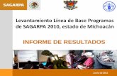 Levantamiento Línea de Base Programas de SAGARPA 2010 ...sedrua.michoacan.gob.mx/wp-content/uploads/2015/08/2010_1a.pdf · 2. Adecuaciones al cuestionario de línea de base 3. Realización