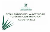 RESULTADOS DE LA ACTIVIDAD TURÍSTICA EN YUCATÁN AGOSTO 2013 · 1. Ocupación Hotelera Fuente: DataTur. Durante agosto de 2013, el porcentaje de ocupación hotelera en Yucatán se