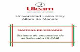 Universidad Laica Eloy Alfaro de Manabí · encuesta de la facultad de la cual es asignado así mismo podrá visualizar los profesionales graduados de la facultad a cargo. Imagen
