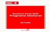 Eleccions locals 2015 Programa electoral VALENCIA DEF.pdf · Eleccions Locals 2015 Xirivella PROGRAMA ELECTORAL Formació professional ocupacional (FPO). Altres programes de formació
