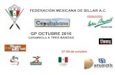 GP OCTUBRE 2016 2016.pdf · 2017-01-19 · gp octubre 2016 carambola a tres bandas federaciÓn mexicana de billar a.c. 27-30 de octubre . ronda de grupos federaciÓn mexicana de billar