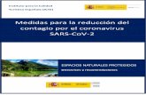 Medidas para la reducción del contagio por el coronavirus SARS … · 2020-06-03 · ESPACIOS NATURALES PROTEGIDOS Directrices y recomendaciones. Ed.01 Rev.00 Mayo 2020 Instituto