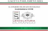 Legislatura LXVII - H. Congreso del Estado de Durangocongresodurango.gob.mx/Archivos/lxvii/gacetas/Gaceta 34.pdfPRONUNCIAMIENTO DENOMINADO “BAJAS TEMPERATURAS”, PRESENTADO POR