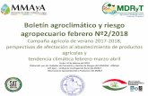 Boletín agroclimático y riesgo agropecuario febrero Nº2/2018 · 2018-03-08 · agropecuario febrero Nº2/2018 Campaña agrícola de verano 2017-2018, perspectivas de afectación