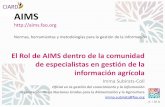 AIMS Agricultural Information Management Standardseprints.rclis.org/22446/1/20140117aimspresentacion... · sobre las mejoras técnicas, actividades de divulgación, nuevos servicios,