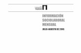 INFORMACIÓN SOCIOLABORAL MENSUAL...PRECIOS TASAS DE VARIACIÓN INTERANUAL, 2016/2015 TASAS DE VARIACIÓN INTERANUAL ACUMULADA*, 2016/2015 INFORMACIÓN SOCIOLABORAL MENSUAL JULIO-AGOSTO
