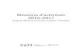 Memòria d’activitats 2016-2017 - CETT · Memòria d’activitats 2016-2017 2016-2017 3 8- Treballs Final de Grau 9- Treballs Final de Màster 10- Cursos i docència 11- Presència