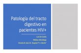 Patología del tracto digestivo en pacientes HIV+ · Existen manifestaciones orales durante todo el curso de la enfermedad ... •Virus del Herpes simple tipo 1 y 2: úlceras pequeñas