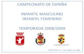 CAMPEONATO DE ESPAÑA INFANTIL MASCULINO INFANTIL … · CAMPEONATO DE ESPAÑA INFANTIL 08/09. Arropado entre dos importantesvías de comunicación, como son la carreterade Andalucía