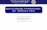 Oportunidades Profesionales del Software Libre · Centro de Excelencia de Software Libre de Castilla-La Mancha Principales recursos disponibles: Catálogo de aplicaciones Software