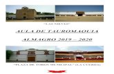 AULA DE TAUROMAQUIA ALMAGRO 2019 – 2020 · 5 AULA DE TAUROMAQUIA ALMAGRO 2019 - 2020 Este aula de tauromaquia está organizada por la Universidad Popular de Almagro, siendo el encargado