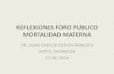 REFLEXIONES FORO PUBLICO MORTALIDAD MATERNA...reflexiones foro publico mortalidad materna dr. juan carlos olivos rengifo hotel sheraton 17-06-2014