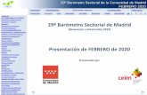 COMERCIO Agencias de Trabajo temporal Ingeniería 29º ...29º Barómetro Sectorial de la Comunidad de Madrid FEBRERO 2020 Panelistas: Expertos sectoriales de la Comunidad de Madrid