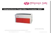 Adaptaciones Sugeridas Humastar 600® - wiener-lab.com.ar...Calibrador A plus Wiener lab. Control de calidad: Standatrol S-E 2 niveles Wiener lab. Valores de Referencia: Adultos: H: