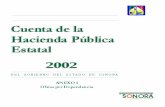 PORTADAS - Sonora€¦ · - iii - Las cifras contables del ejercicio presupuestal 2002, muestran que el egreso de los recursos del Estado en el Capítulo 6000, ascendió a 1,037.3