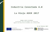 Industria Conectada 4.0 La Rioja ADER 2017 · 1 M€ 2,86 % para la mejora de la gestión empresarial, 2,3 M€ 6,57% para fomento de comercio exterior. 0,90 M€ 2,57 % para el Fomento
