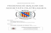FEDERACIÓ BALEAR DE SOCIETATS FILATÈLIQUES · Se celebra en el Claustro de Santo Domingo en la población de Inca (Mallorca) la Asamblea anual Ordinaria de la Federación Balear