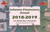 Informe Financiero Anual 2018-2019 - stsge.org · Informe Financiero Anual Lic. Martín Flores Castañeda. Secretario General del S.T.S.G.E. 2018-2019