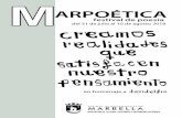 festival de poesía - Marbella · MIÉRCOLES, 1 DE AGOSTO HOSPITAL REAL DE LA MISERICORDIA 20:30 horas. Conversación: Cruce de caminos Ángeles MoraCórdoba, 1952).Licenciada en