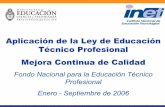 Aplicación de la ley de educación técnico profesional : mejora continua de … · 2011-02-10 · Escuela de Educación Tenica (EET) No 12'Libertador General Jose De San . Martln'.