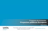 Programa de formación Proyectos públicos Europeosresearch.unir.net/wp-content/uploads/2016/12/20170126-v01-JAL-Bu… · Investigación en UNIR12 Búsquedas de socios y consorcios