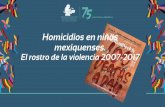 Homicidios en niños mexiquenses....En los países de ingresos bajos o medios, 6 de cada 100 homicidios son perpetrados a menores de 10 años. México, un país de ingresos medios