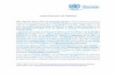 COMUNICADO DE PRENSA · provincia, la oficina del Coordinador Residente de la ONU en Argentina, confirma que dicha denominación/entidad carece de respaldo de parte de la Organización